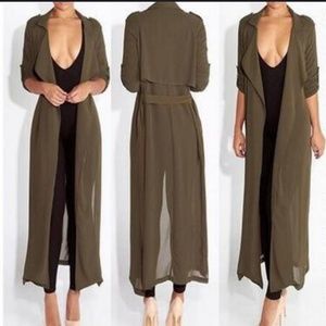 Sheer trench coat style jacket